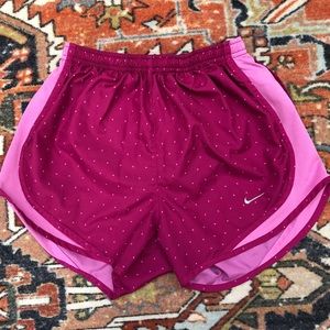 🍓Nike Dri-fit running shorts - raspberry dots